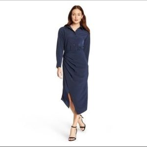Cushnie x Target Navy Blue Long Sleeve Shirtdress